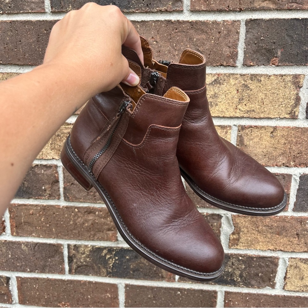 Franco Sarto Brown Leather Ankle Boots